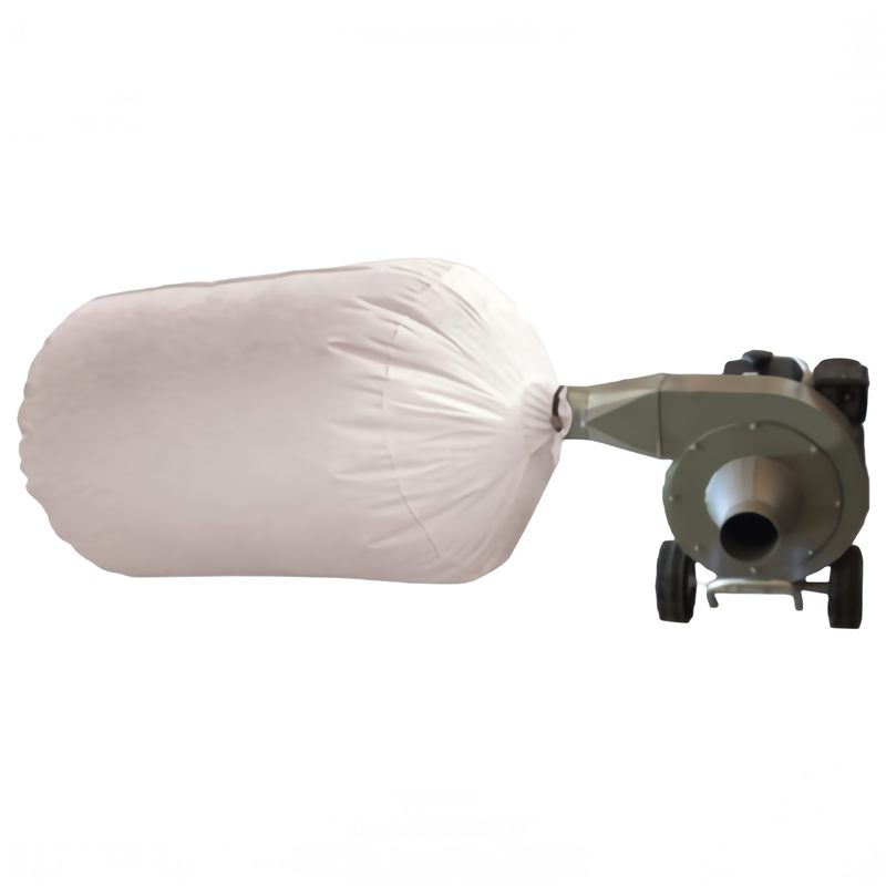 Quality White insulation removal bag attached to a vacuum